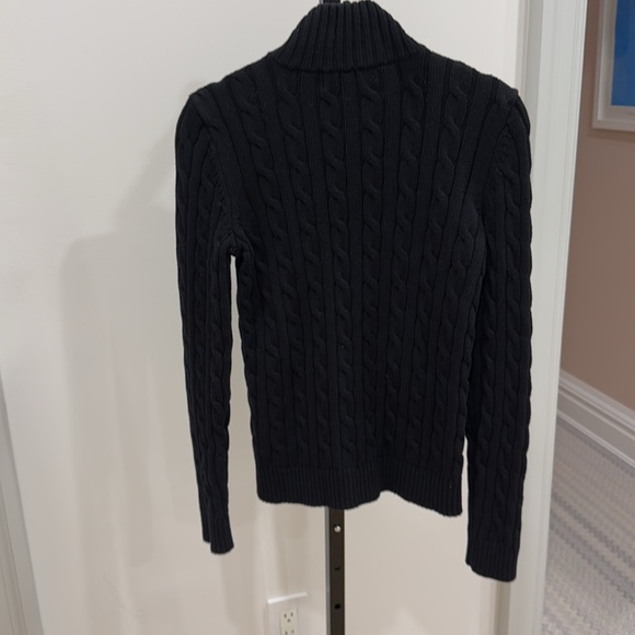 Lauren Ralph Lauren women’s small, black cable knit zip sweater - Picture 6 of 6